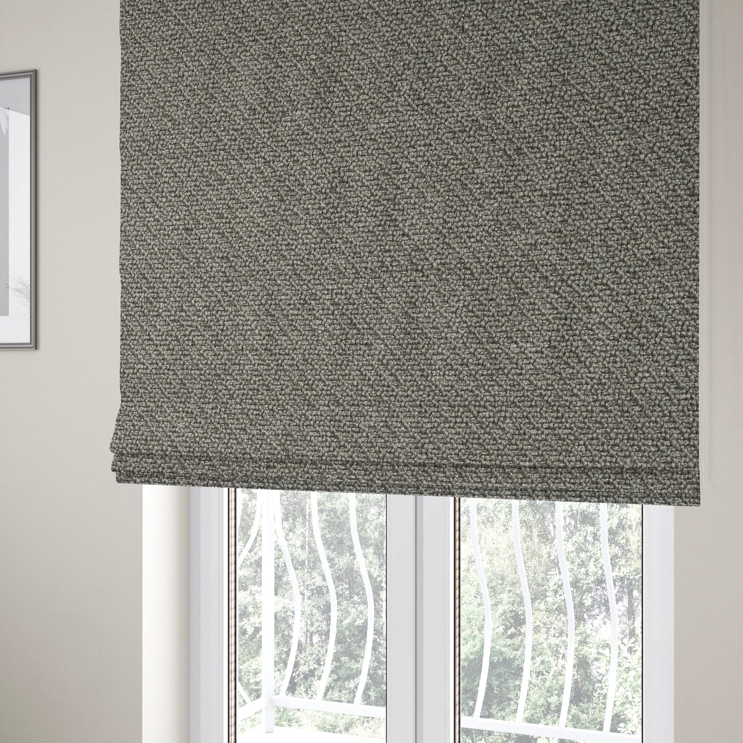 Cyprus Plain Textured Weave Grey Colour Upholstery Fabric CTR-1880 - Roman Blinds