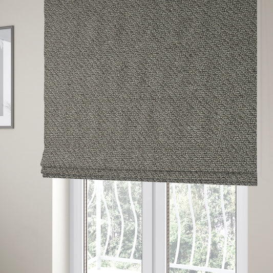 Cyprus Plain Textured Weave Grey Colour Upholstery Fabric CTR-1880 - Roman Blinds