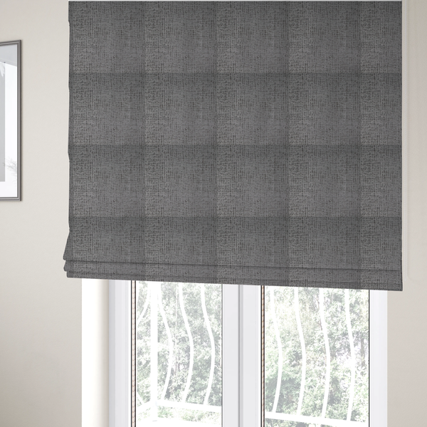 Tela Semi Plain Soft Textured Chenille In Light Grey Upholstery Fabric CTR-1881 - Roman Blinds