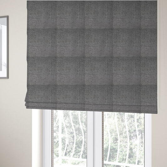 Tela Semi Plain Soft Textured Chenille In Light Grey Upholstery Fabric CTR-1881 - Roman Blinds