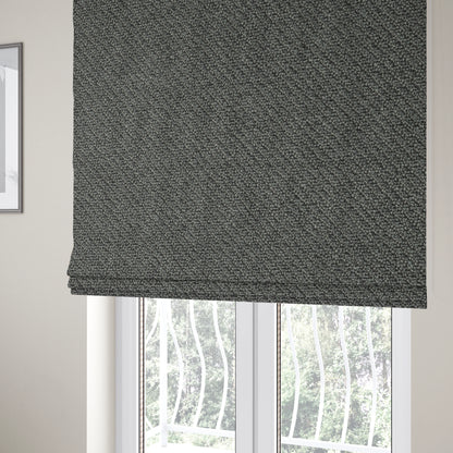 Cyprus Plain Textured Weave Steel Grey Colour Upholstery Fabric CTR-1881 - Roman Blinds