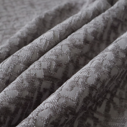 Tela Semi Plain Soft Textured Chenille In Dark Grey Upholstery Fabric CTR-1882