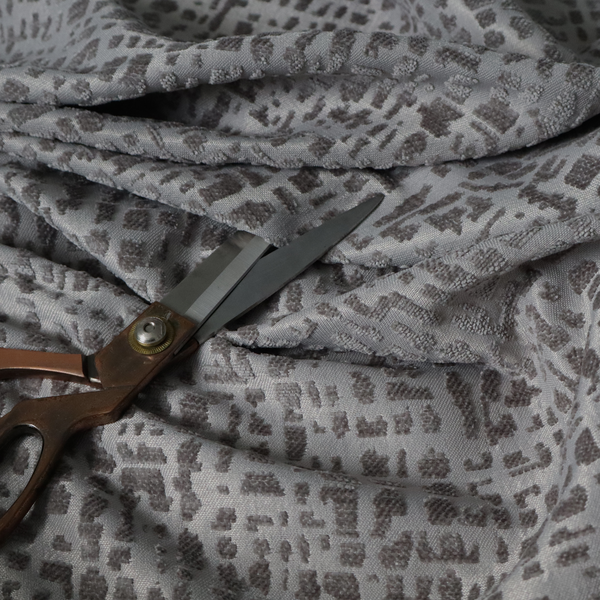 Tela Semi Plain Soft Textured Chenille In Dark Grey Upholstery Fabric CTR-1883