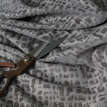 Tela Semi Plain Soft Textured Chenille In Dark Grey Upholstery Fabric CTR-1883