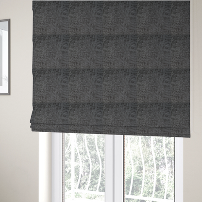 Tela Semi Plain Soft Textured Chenille In Dark Grey Upholstery Fabric CTR-1883 - Roman Blinds