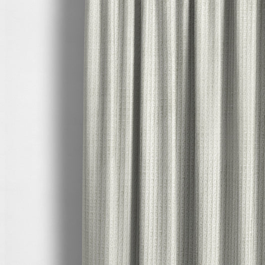 Oslo Plain Textured Corduroy White Colour Upholstery Fabric CTR-1884 - Made To Measure Curtains