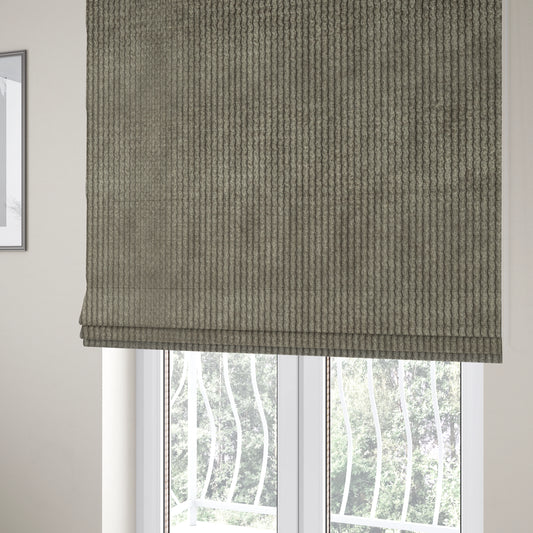 Oslo Plain Textured Corduroy Brown Colour Upholstery Fabric CTR-1888 - Roman Blinds