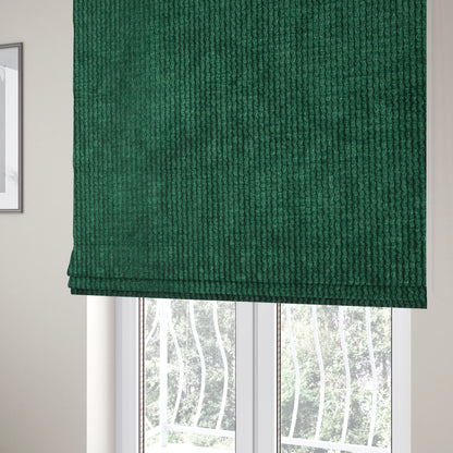 Oslo Plain Textured Corduroy Green Colour Upholstery Fabric CTR-1890 - Roman Blinds