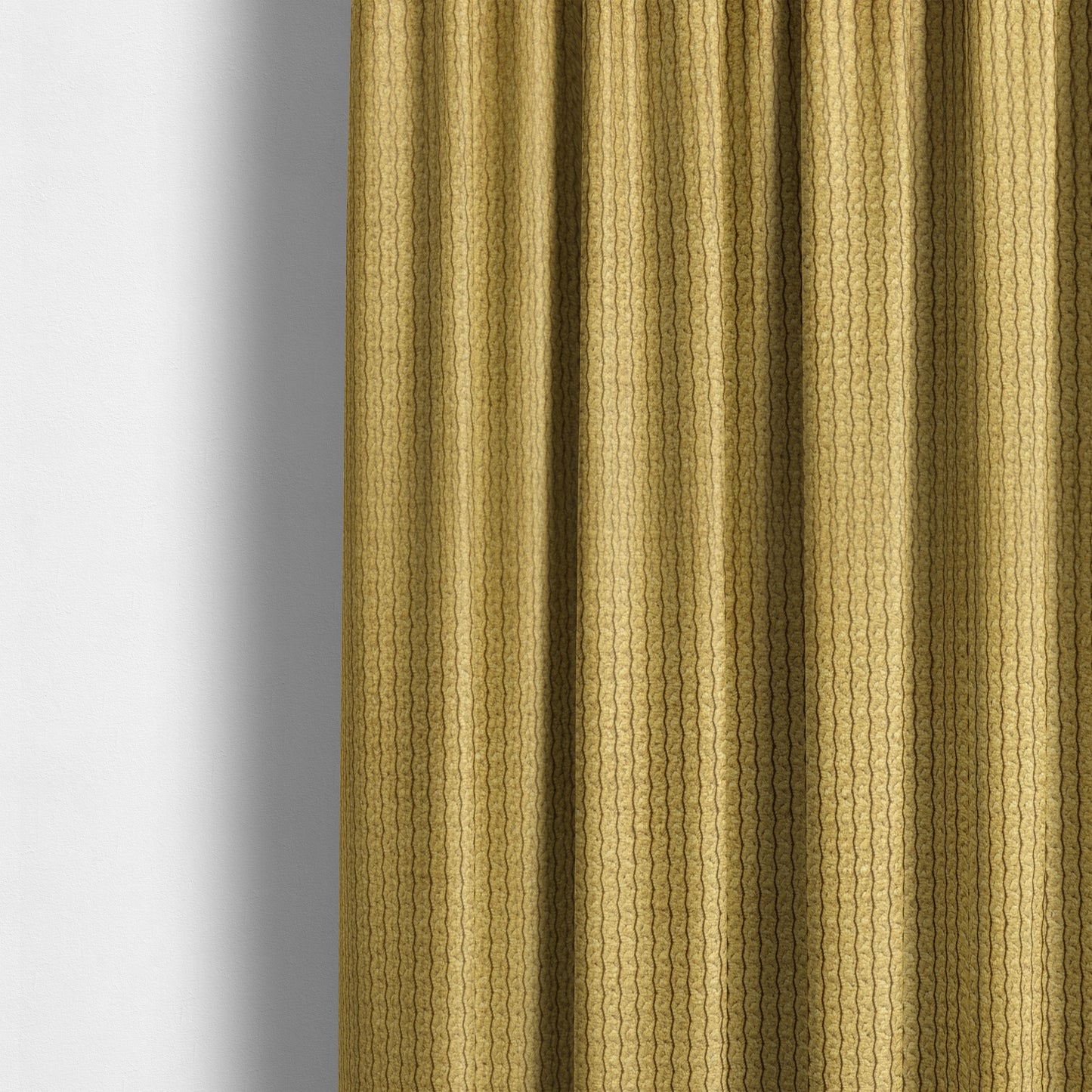 Oslo Plain Textured Corduroy Yellow Colour Upholstery Fabric CTR-1891 - Made To Measure Curtains