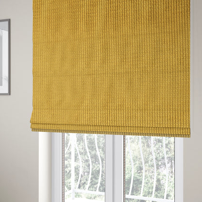 Oslo Plain Textured Corduroy Yellow Colour Upholstery Fabric CTR-1891 - Roman Blinds