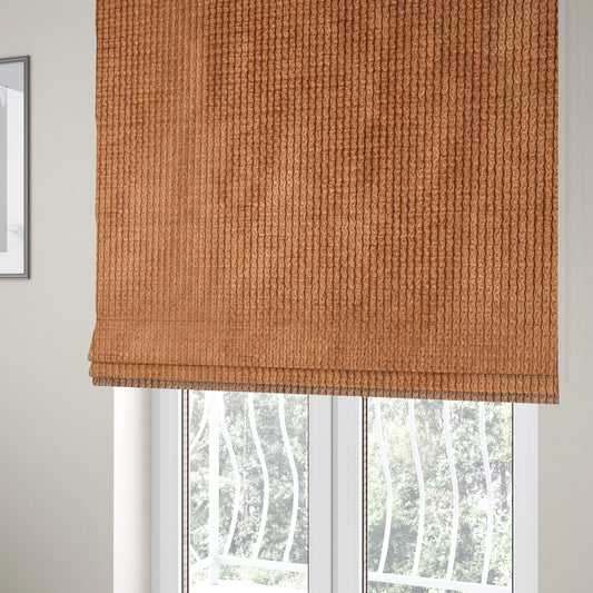 Oslo Plain Textured Corduroy Orange Colour Upholstery Fabric CTR-1892 - Roman Blinds