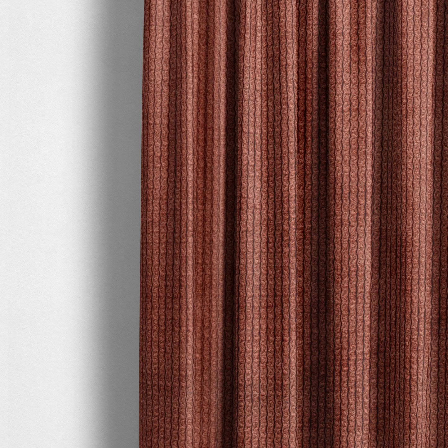 Oslo Plain Textured Corduroy Red Colour Upholstery Fabric CTR-1893 - Made To Measure Curtains