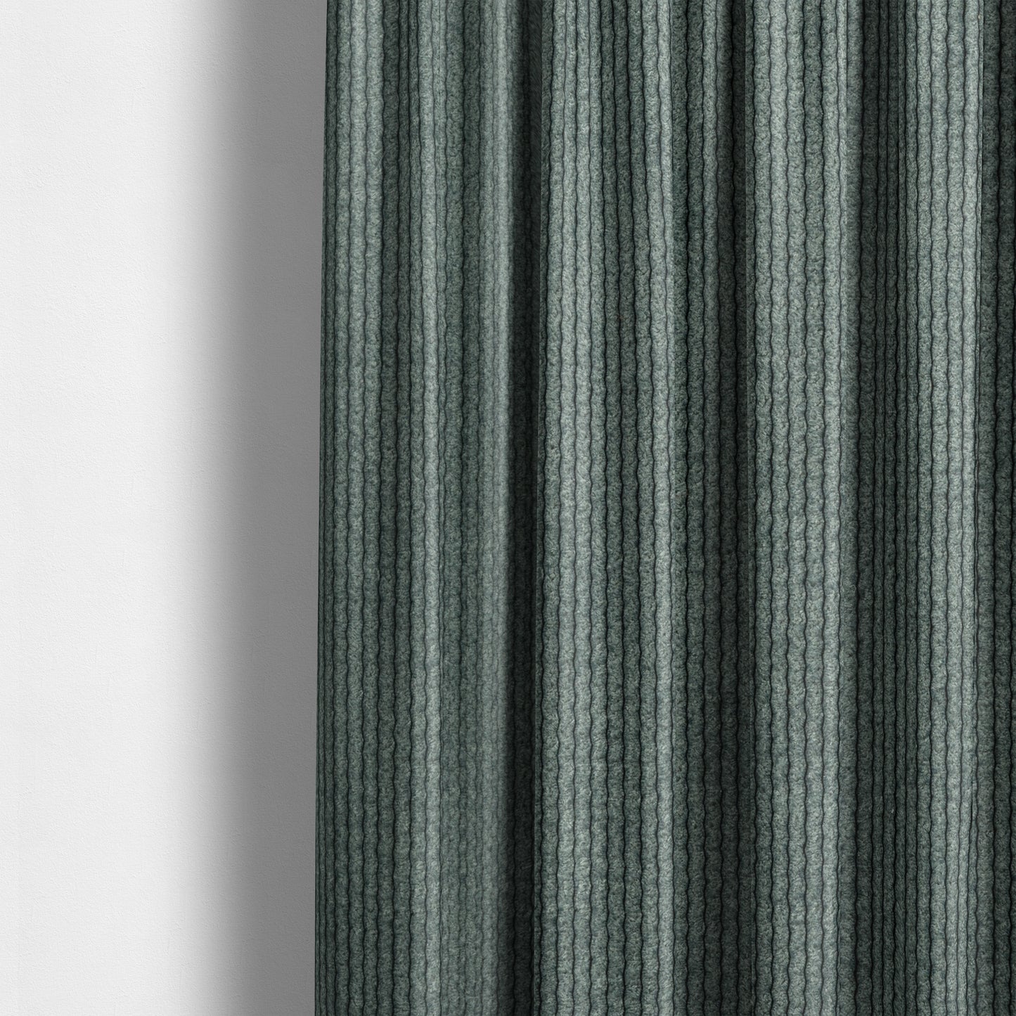 Oslo Plain Textured Corduroy Ocean Blue Colour Upholstery Fabric CTR-1895 - Made To Measure Curtains