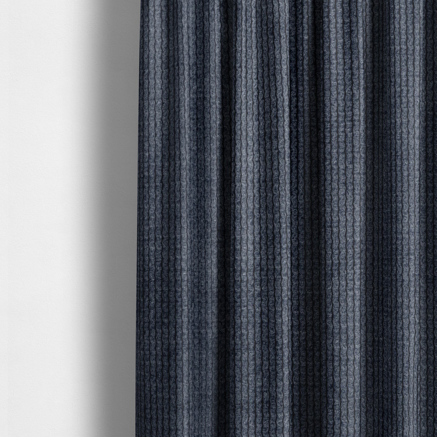 Oslo Plain Textured Corduroy Denim Blue Colour Upholstery Fabric CTR-1896 - Made To Measure Curtains