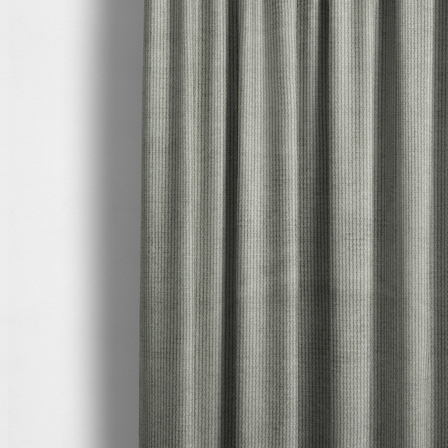 Oslo Plain Textured Corduroy Silver Colour Upholstery Fabric CTR-1898 - Made To Measure Curtains