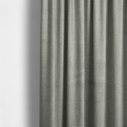 Oslo Plain Textured Corduroy Silver Colour Upholstery Fabric CTR-1898 - Made To Measure Curtains