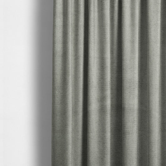 Oslo Plain Textured Corduroy Silver Colour Upholstery Fabric CTR-1898 - Made To Measure Curtains