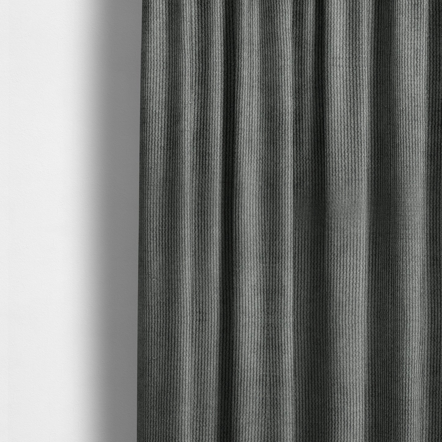 Oslo Plain Textured Corduroy Grey Colour Upholstery Fabric CTR-1899 - Made To Measure Curtains