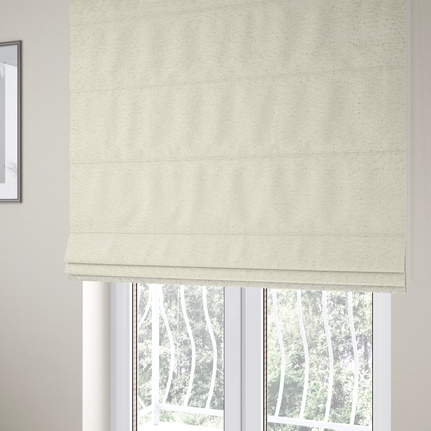 Hoover Boucle Recycled PET Material White Colour Upholstery Fabric CTR-1904 - Roman Blinds