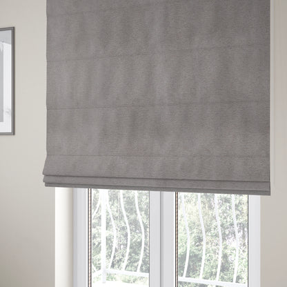 Dhaka Plain Suede Grey Colour Upholstery Fabric CTR-1923 - Roman Blinds