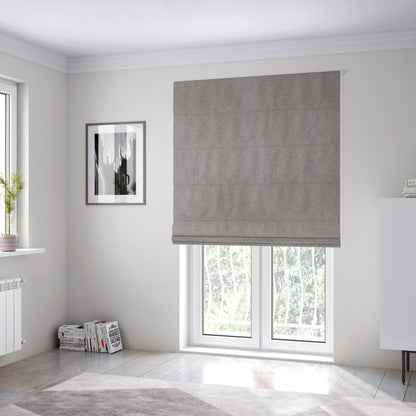 Dhaka Plain Suede Grey Colour Upholstery Fabric CTR-1923 - Roman Blinds