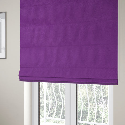 Dhaka Plain Suede Purple Colour Upholstery Fabric CTR-1925 - Roman Blinds