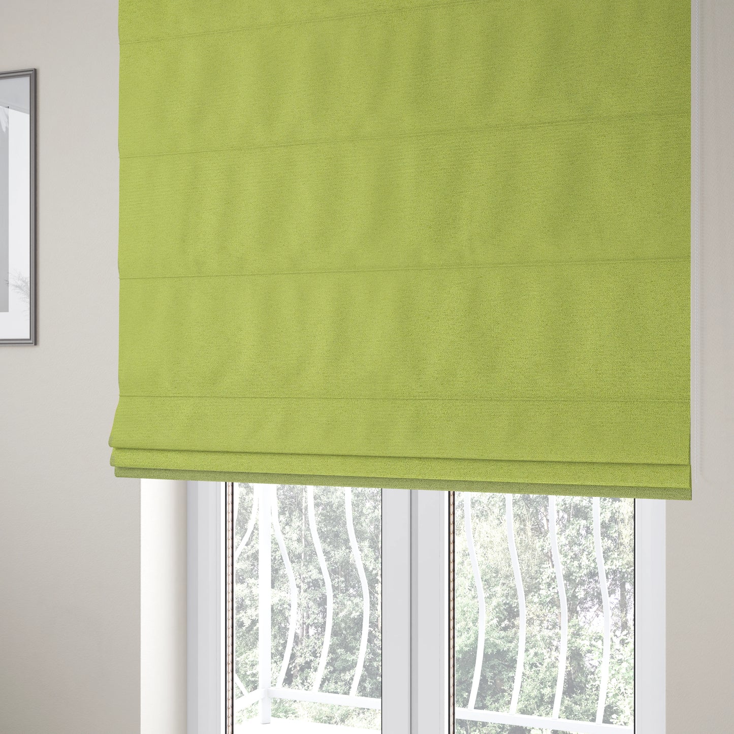 Dhaka Plain Suede Green Colour Upholstery Fabric CTR-1926 - Roman Blinds