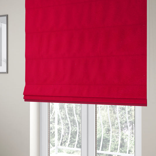 Dhaka Plain Suede Red Colour Upholstery Fabric CTR-1927 - Roman Blinds