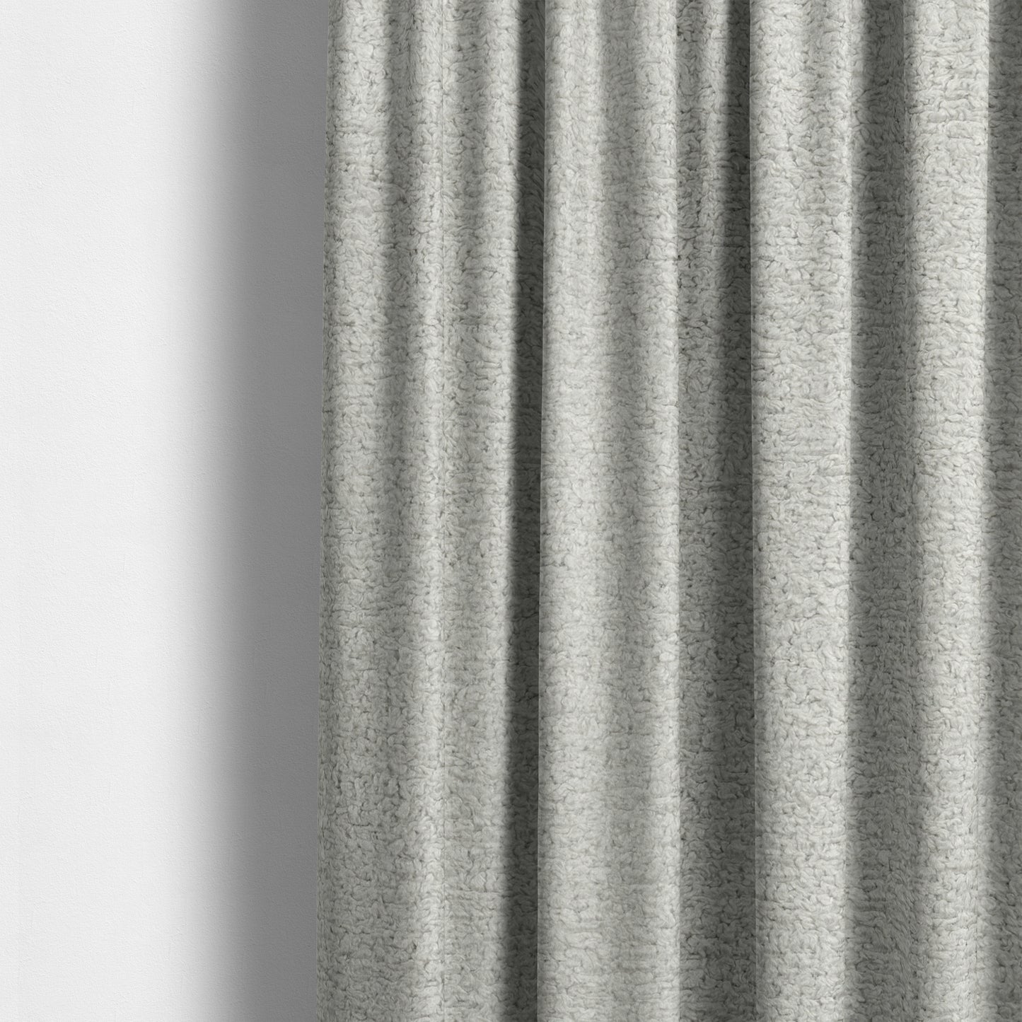 Berlin Boucle Textured Chenille Silver Colour Upholstery Fabric CTR-1941 - Made To Measure Curtains