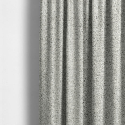 Berlin Boucle Textured Chenille Silver Colour Upholstery Fabric CTR-1941 - Made To Measure Curtains