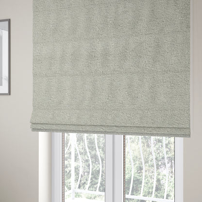 Berlin Boucle Textured Chenille Silver Colour Upholstery Fabric CTR-1941 - Roman Blinds