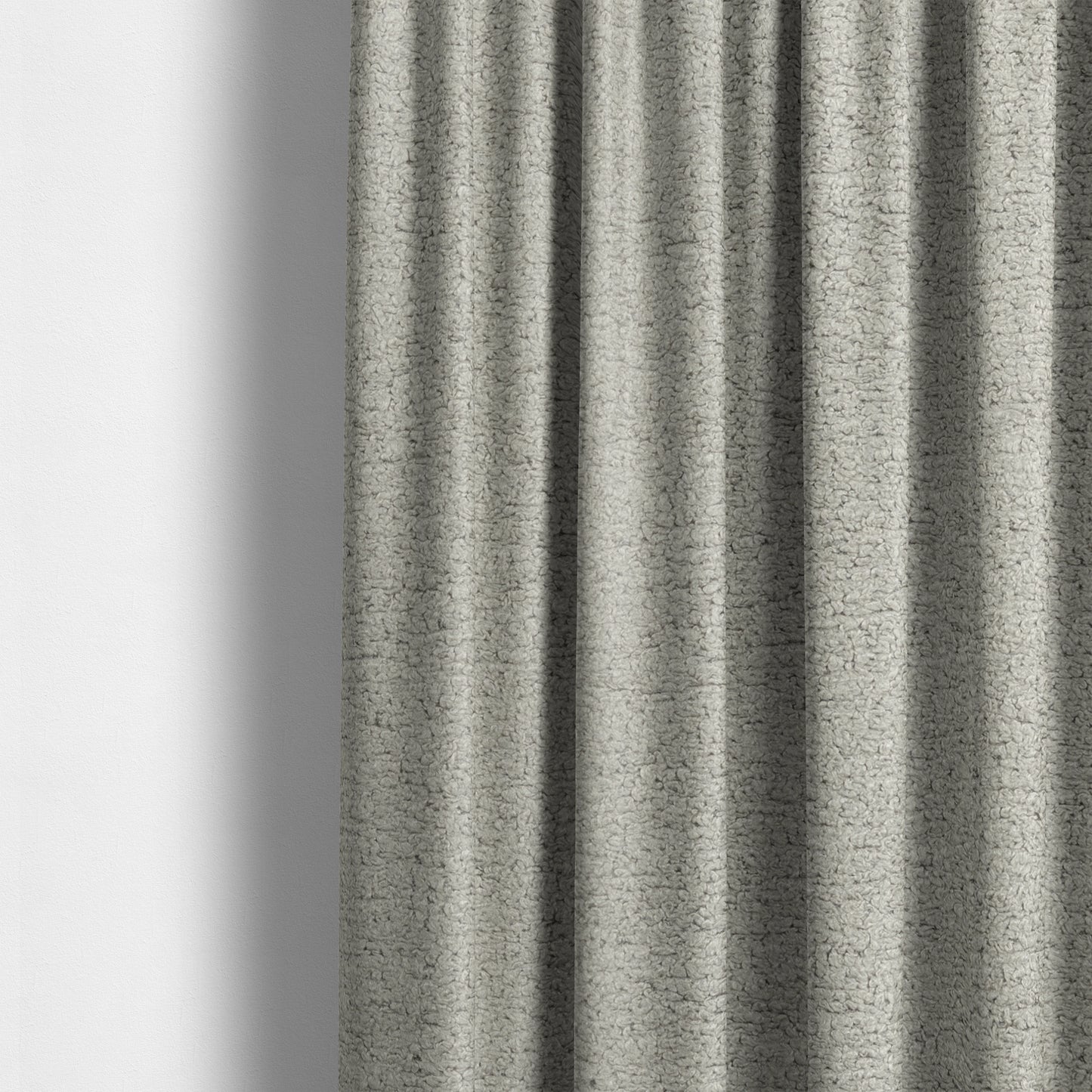 Berlin Boucle Textured Chenille Cloud Grey Colour Upholstery Fabric CTR-1942 - Made To Measure Curtains