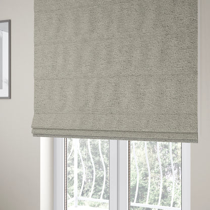 Berlin Boucle Textured Chenille Cloud Grey Colour Upholstery Fabric CTR-1942 - Roman Blinds