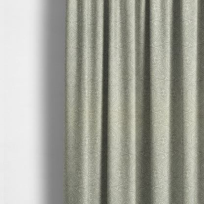 Zenith Collection In Smooth Chenille Finish Silver Colour Damask Pattern Upholstery Fabric CTR-195 - Made To Measure Curtains