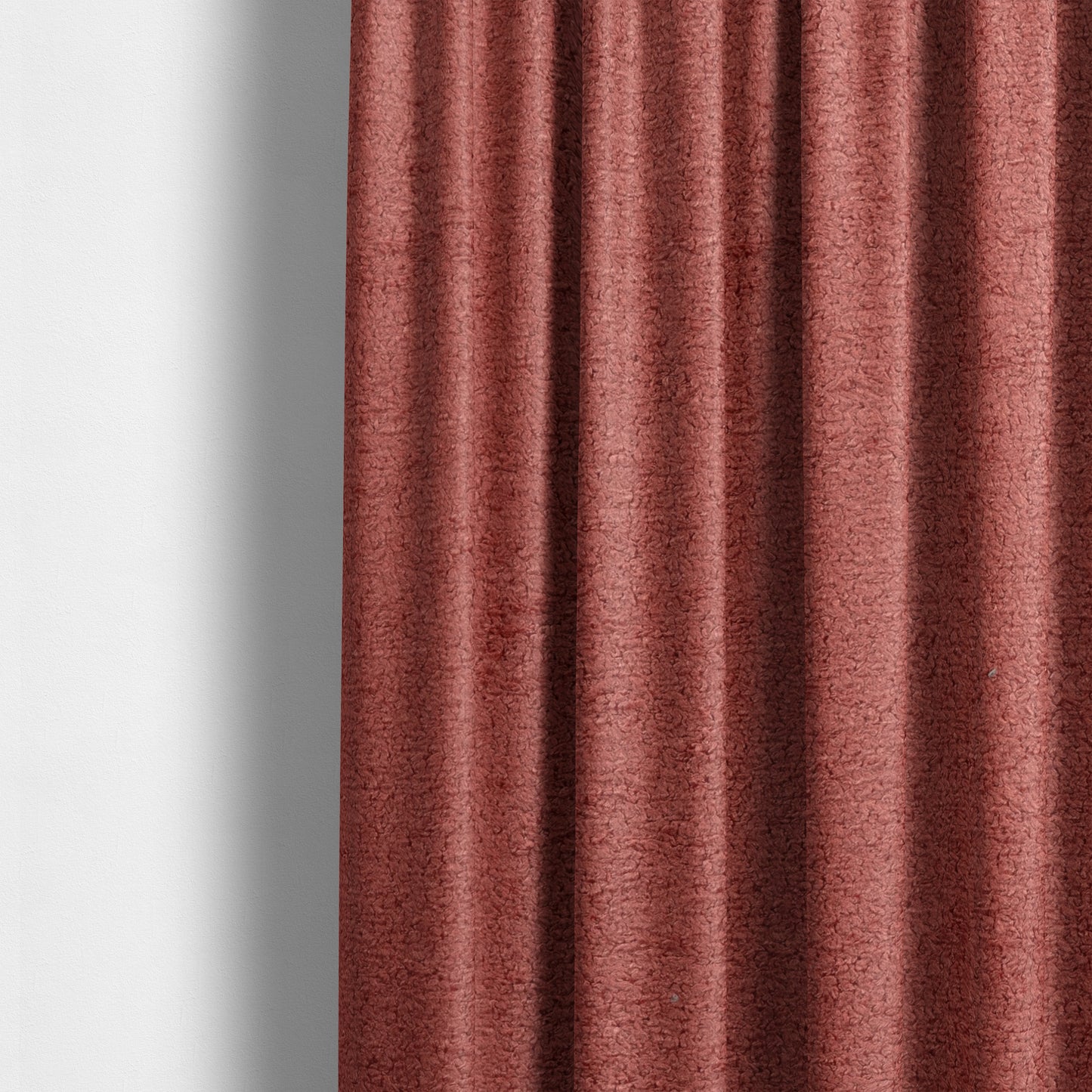 Berlin Boucle Textured Chenille Crimson Red Colour Upholstery Fabric CTR-1952 - Made To Measure Curtains