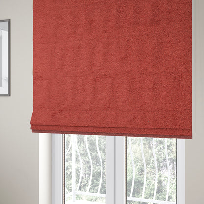 Berlin Boucle Textured Chenille Crimson Red Colour Upholstery Fabric CTR-1952 - Roman Blinds