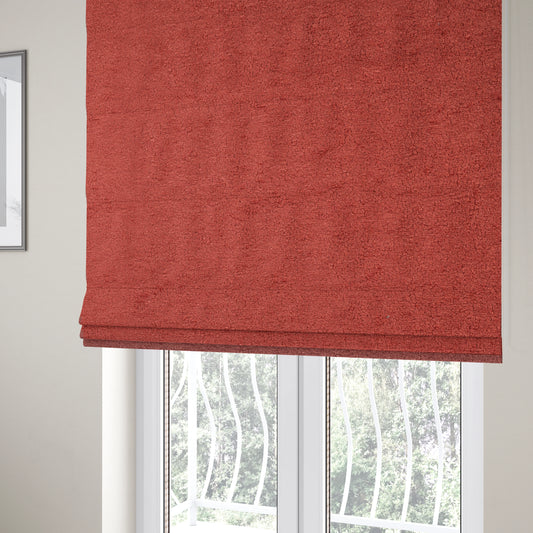 Berlin Boucle Textured Chenille Crimson Red Colour Upholstery Fabric CTR-1952 - Roman Blinds