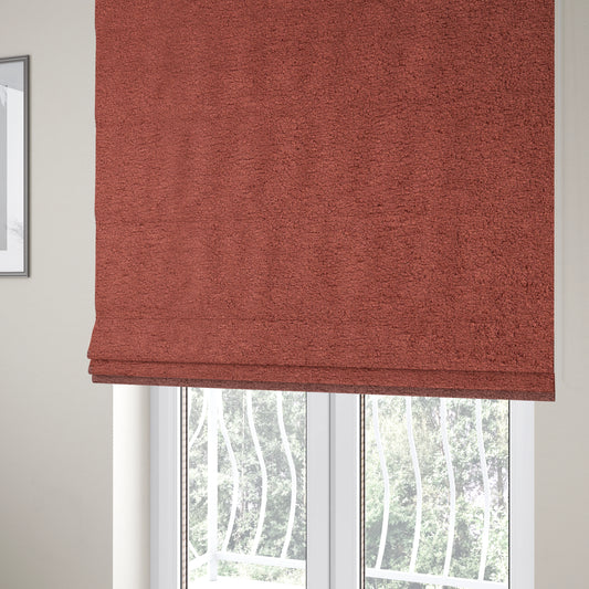 Berlin Boucle Textured Chenille Burgundy Red Colour Upholstery Fabric CTR-1953 - Roman Blinds