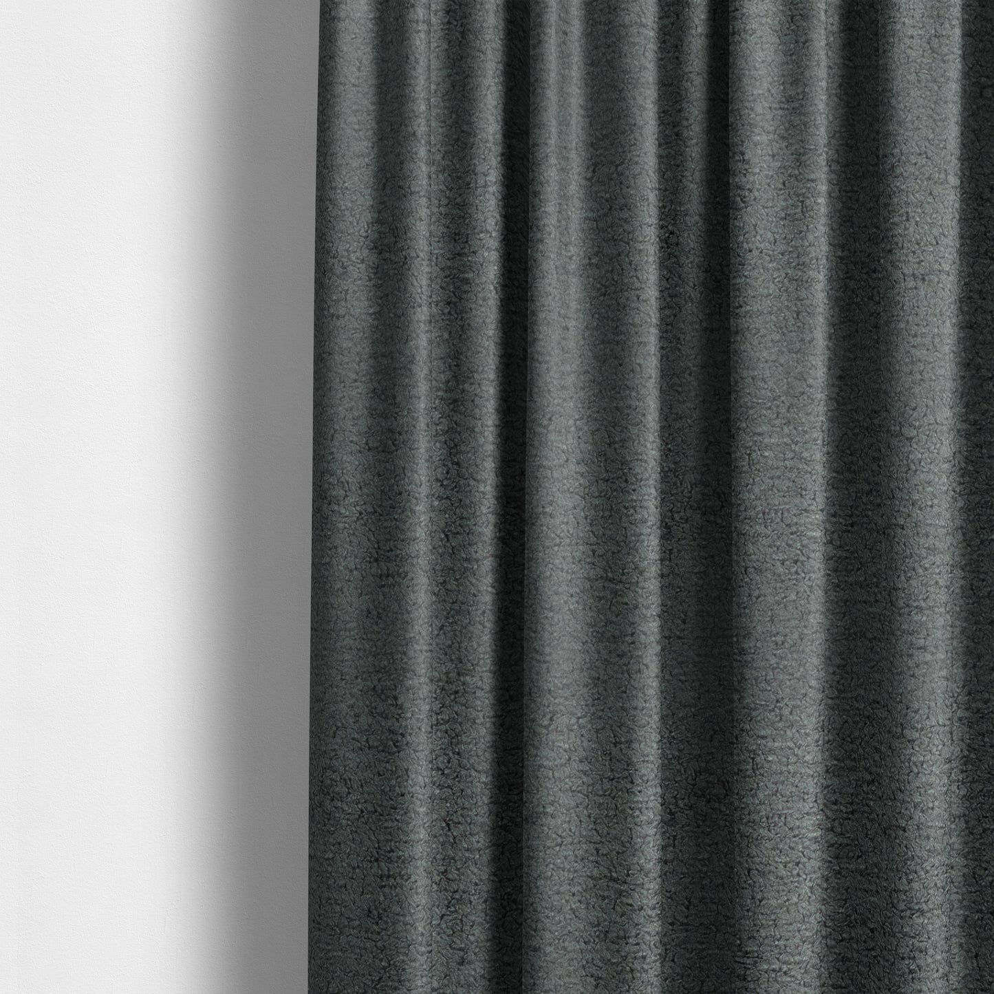 Berlin Boucle Textured Chenille Charcoal Grey Colour Upholstery Fabric CTR-1956 - Made To Measure Curtains