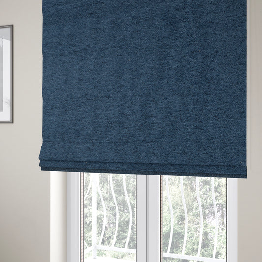 Berlin Boucle Textured Chenille Navy Blue Colour Upholstery Fabric CTR-1958 - Roman Blinds