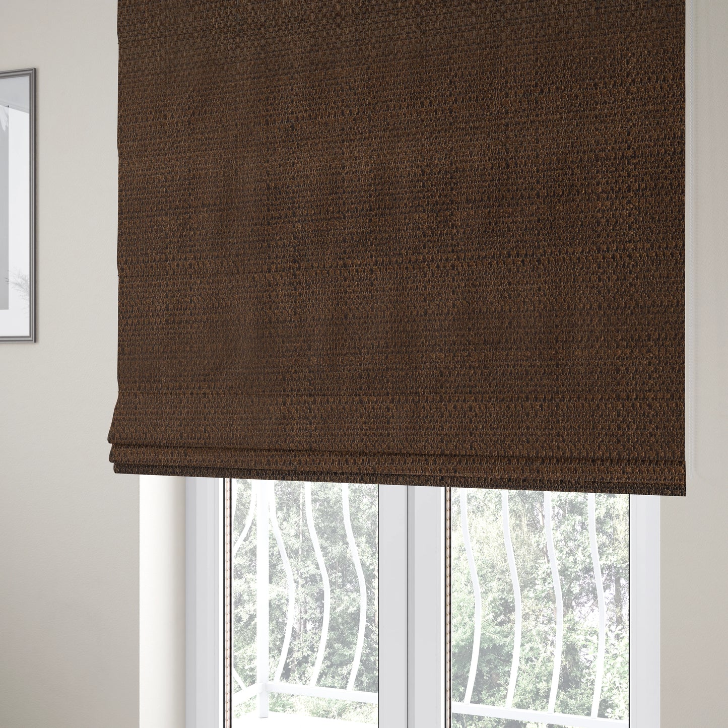 Potosi Weave Textured Chenille Chocolate Brown Colour Upholstery Fabric CTR-1970 - Roman Blinds