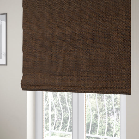 Potosi Weave Textured Chenille Chocolate Brown Colour Upholstery Fabric CTR-1970 - Roman Blinds