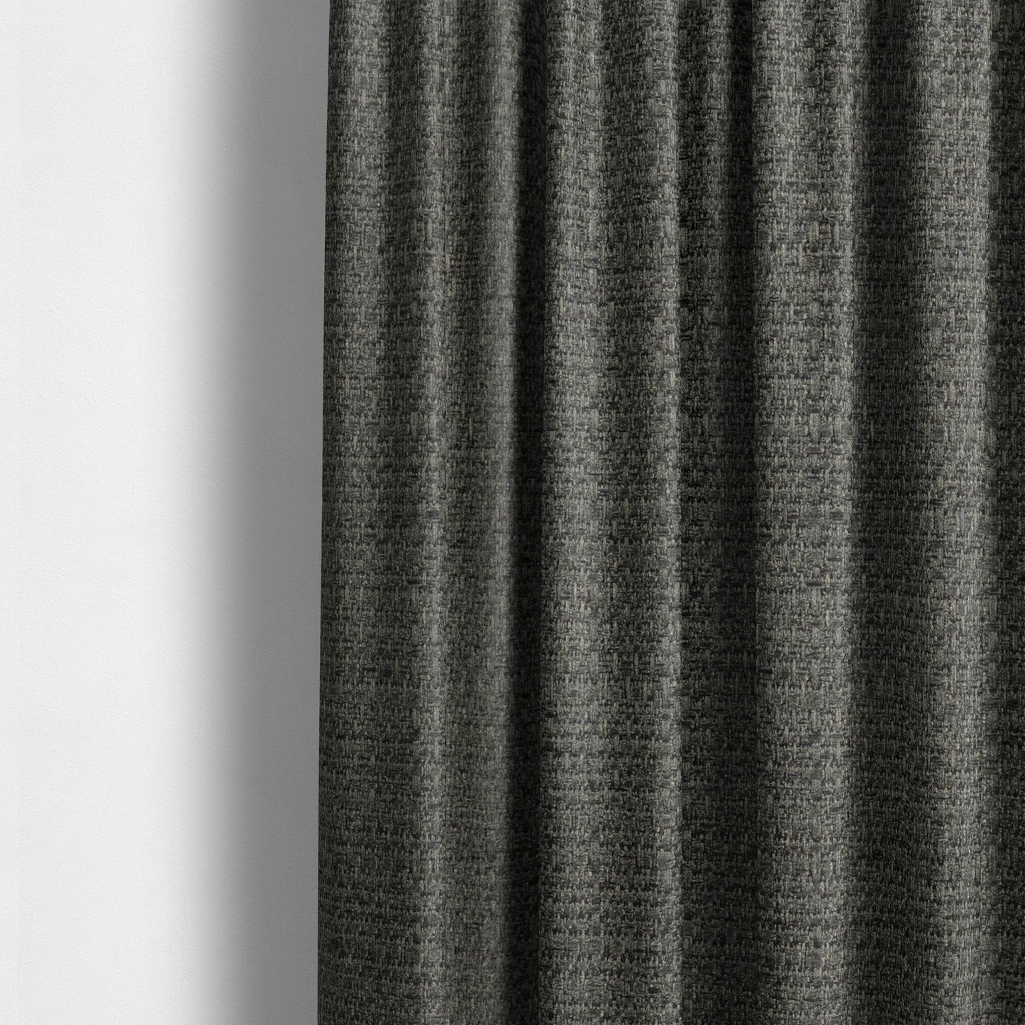 Potosi Weave Textured Chenille Black Colour Upholstery Fabric CTR-1974 - Made To Measure Curtains