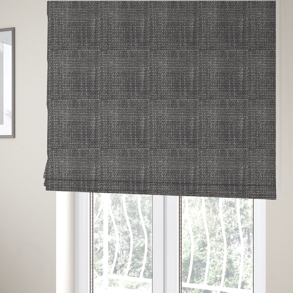 Alabama Durable Woven Hopsack Upholstery Fabric Dark Grey Colour CTR-1975 - Roman Blinds