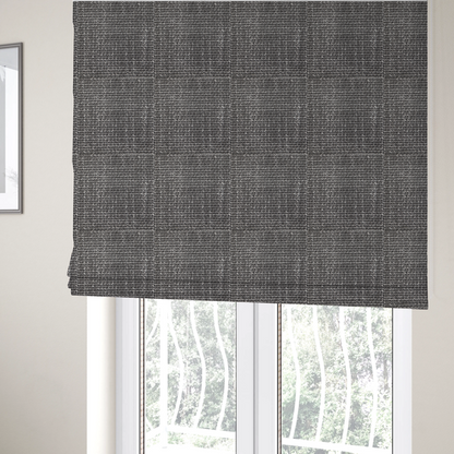 Alabama Durable Woven Hopsack Upholstery Fabric Dark Grey Colour CTR-1975 - Roman Blinds