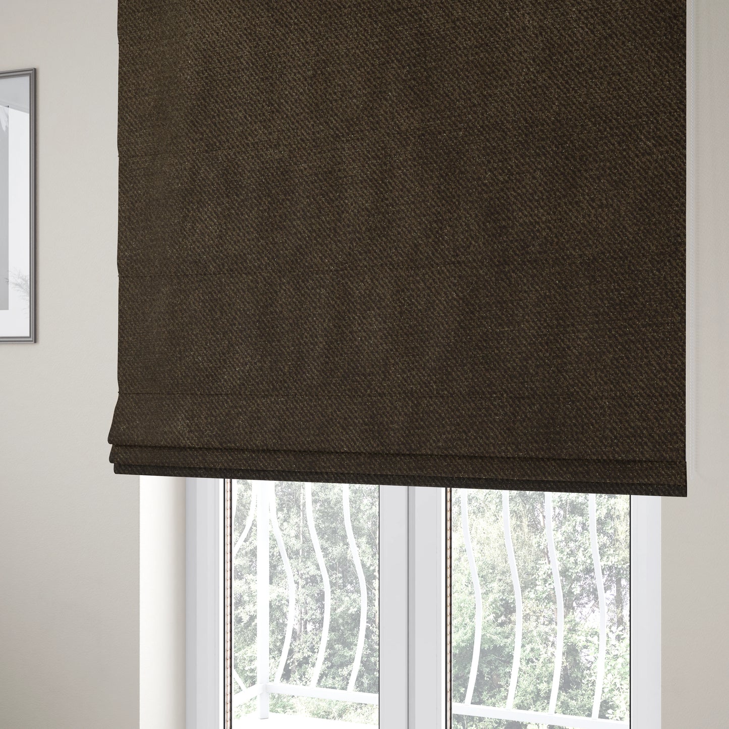 Muscat Plain Velvet Material Mocha Brown Colour Upholstery Fabric CTR-1984 - Roman Blinds