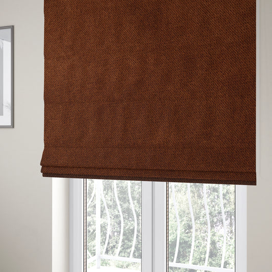 Muscat Plain Velvet Material Cinnamon Brown Colour Upholstery Fabric CTR-1985 - Roman Blinds