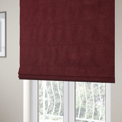 Muscat Plain Velvet Material Burgundy Red Colour Upholstery Fabric CTR-1988 - Roman Blinds