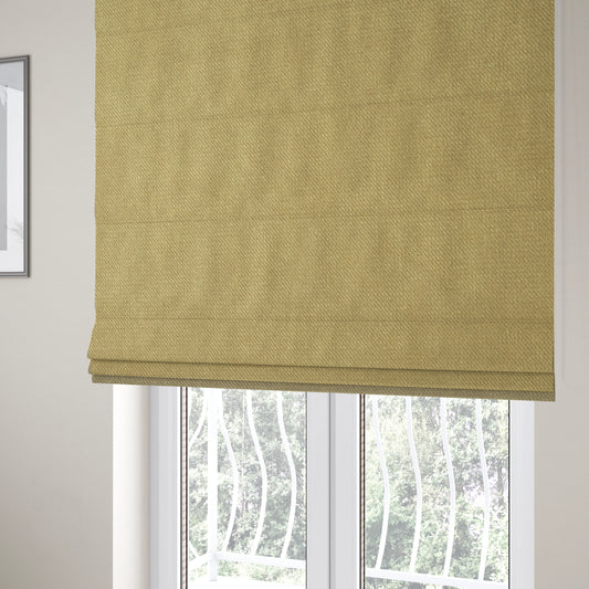 Muscat Plain Velvet Material Sand Yellow Colour Upholstery Fabric CTR-1992 - Roman Blinds