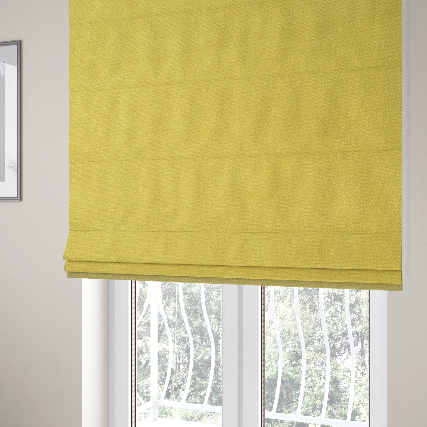 Muscat Plain Velvet Material Sunflower Yellow Colour Upholstery Fabric CTR-1993 - Roman Blinds